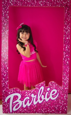 Conjunto Pink Saia Tule Glitter + Cropped Suplex + Laço de Cabelo - comprar online