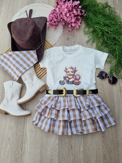 Conjunto Xadrez Bege Fofura - Coisas de Dondoquinha