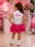 Conjunto Infantil Boiadeira Branco e Pink com Franja e Strass Perosonalizado com Nome (Camisa + Saia + Laço de Cabelo) - comprar online