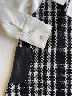 Conjunto 3 Peças Luxo (Salopete + Camisa + Laço de Cabelo) - comprar online
