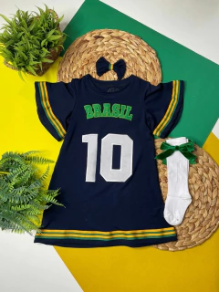 Vestido BRASIL Copa do Mundo (Acompanha Laço de Cabelo) (cada) na internet