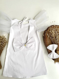 Vestido Branco Julia (Acompanha Laço de Cabelo)