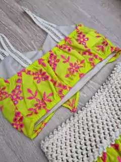 Conjunto Laise Bicolor com Renda Cru - comprar online