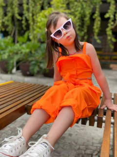 Conjunto Clochard Laranja Neon - Coisas de Dondoquinha