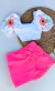 Conjunto Rosa Neon Bordado (Short Saia + Blusa) - comprar online