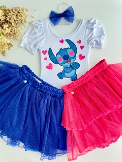 Imagem do Conjunto Stitch Tutu com Brilho (Acompanha Laço de Cabelo) (cada)