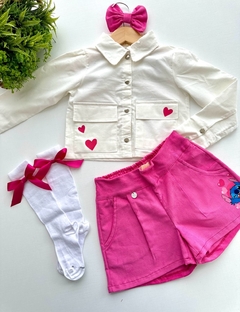 Conjunto Stitch Branco e Pink na internet