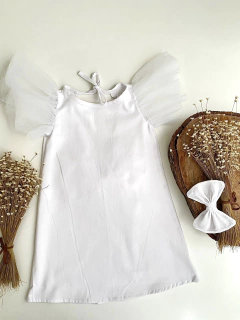 Vestido Branco Julia (Acompanha Laço de Cabelo) - comprar online
