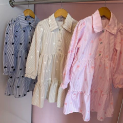 Vestido Chemise Tricoline com Bordados - comprar online