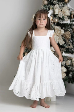 Vestido Branco Laise Maya (Acompanha Laço de Cabelo)