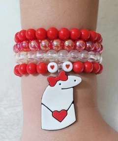 Kit Vermelho Pulseiras Bentô