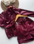 Conjunto Rubi Mãe e Filha Vinho (Jaqueta + Short + Blusa) (Acompanha Laço de Cabelo) (cada) - loja online