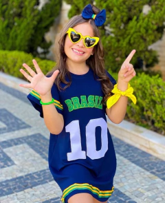 Vestido BRASIL Copa do Mundo (Acompanha Laço de Cabelo) (cada) - loja online