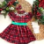 Vestido Melina Xadrez Vermelho com Renda + Laço de Cabelo + Cinto Verde na internet