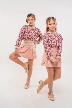 Conjunto Paty Animal Print (Blusa + Short Saia) na internet