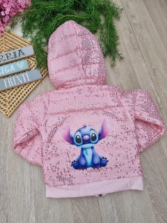 Jaqueta Puffer Paetê Stitch Forrada (cada) - Coisas de Dondoquinha