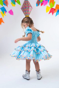 Vestido Junino Amor Perfeito Azul - loja online