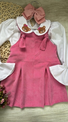 Conjunto Salopete Veludo + Camisa Gola Ursinhos - comprar online