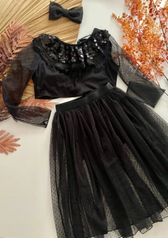Imagem do Conjunto Preto Festa Tule (Acompanha Laço de Cabelo)