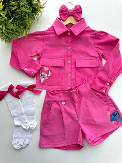 Conjunto Stitch Pink Veludo na internet