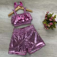 Conjunto Rosa Metalizado Verão