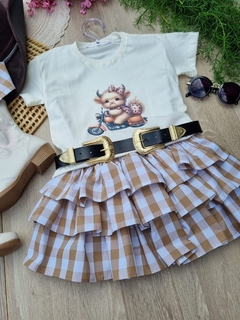 Conjunto Xadrez Bege Fofura na internet