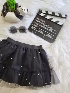 Saia com Pérolas Tutu Preta - comprar online