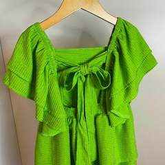 Vestido Verde Babado Viscose Shine na internet
