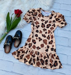 Vestido Oncinha Manga Bufante
