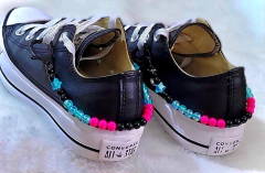Acessório Cordinhas de Tenis Preta Pink Azul (Par)