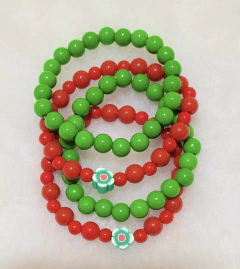 Kit 4 Pulseiras Fim de Ano Verde e Vermelha - comprar online