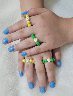 Kit 2 Anéis Brasil Verde e Amarelo (um par)