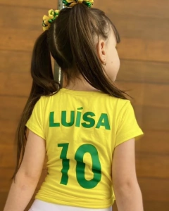 Camiseta Copa com NOME Personalizado Brasil (cada)
