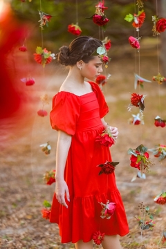 Vestido Mayla MIDI Vermelho - comprar online