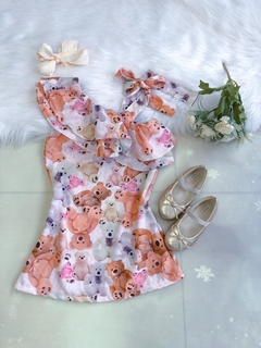 Vestido Babadinho Ursinho Laço