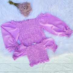 Blusa Lastex Lavanda