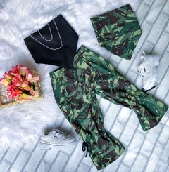 Conjunto Militar com Duas Blusas/Bandana/Lenço - Coisas de Dondoquinha