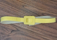 Cinto Amarelo Fivela Quadrada Ajustável
