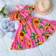Vestido Linho Pink Girassol