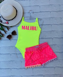 Maiô Malibu Amarelo Neon Mãe e Filha (cada um)