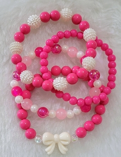 Kit 4 Pulseiras Pink Lacinho - comprar online