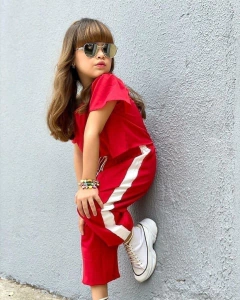 Conjunto Comfy Vermelho e Branco