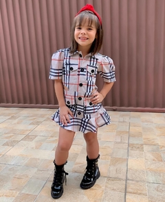 Vestido Xadrez Inspired com Aberturinha na Lateral