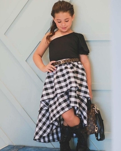 Conjunto P&b Xadrez (Body + Saia) - loja online
