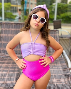 Maiô Malibu Rosa Neon e Lilás - comprar online