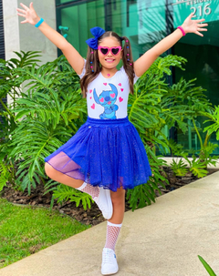 Conjunto Stitch Tutu com Brilho (Acompanha Laço de Cabelo) (cada) - Coisas de Dondoquinha