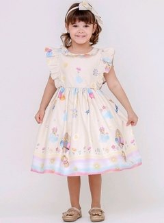 Vestido Taci Arco-íris Bege