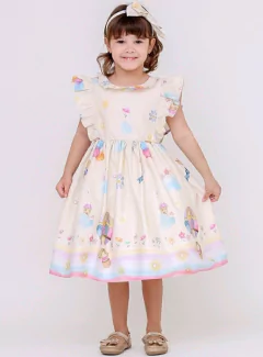 Vestido Taci Arco-íris Bege