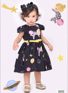 Vestido Taci Planeta preto com cinto