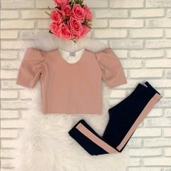Conjunto Rosa Manga Bufante